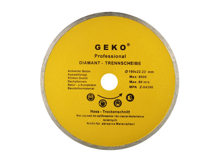Continue Rand Diamantzaagblad 180x8x22mm GEKO Profi