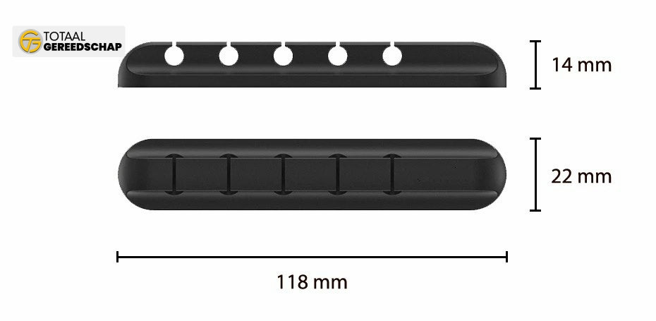 Self-adhesive cable clips holder with 5 slots