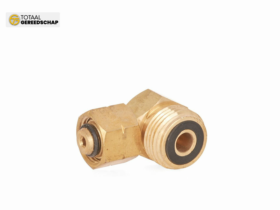 Angular gas bottle adaptor