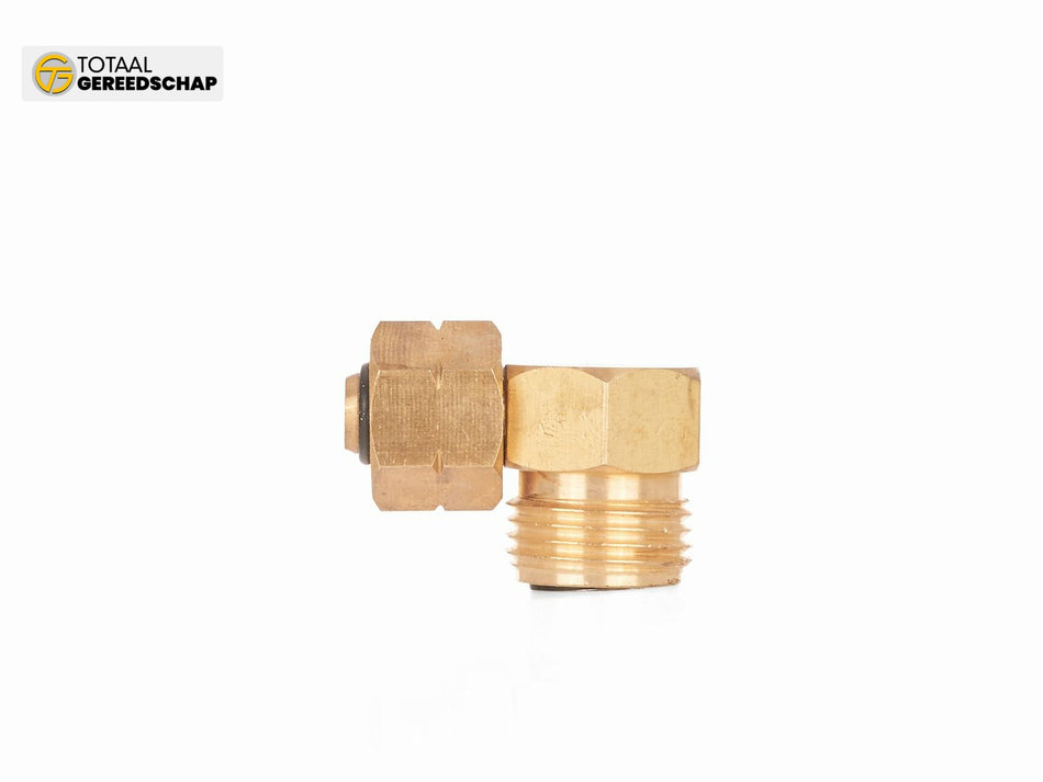 Angular gas bottle adaptor