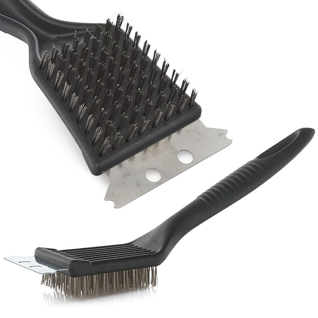 2-in-1 barbecueborstel met schraper