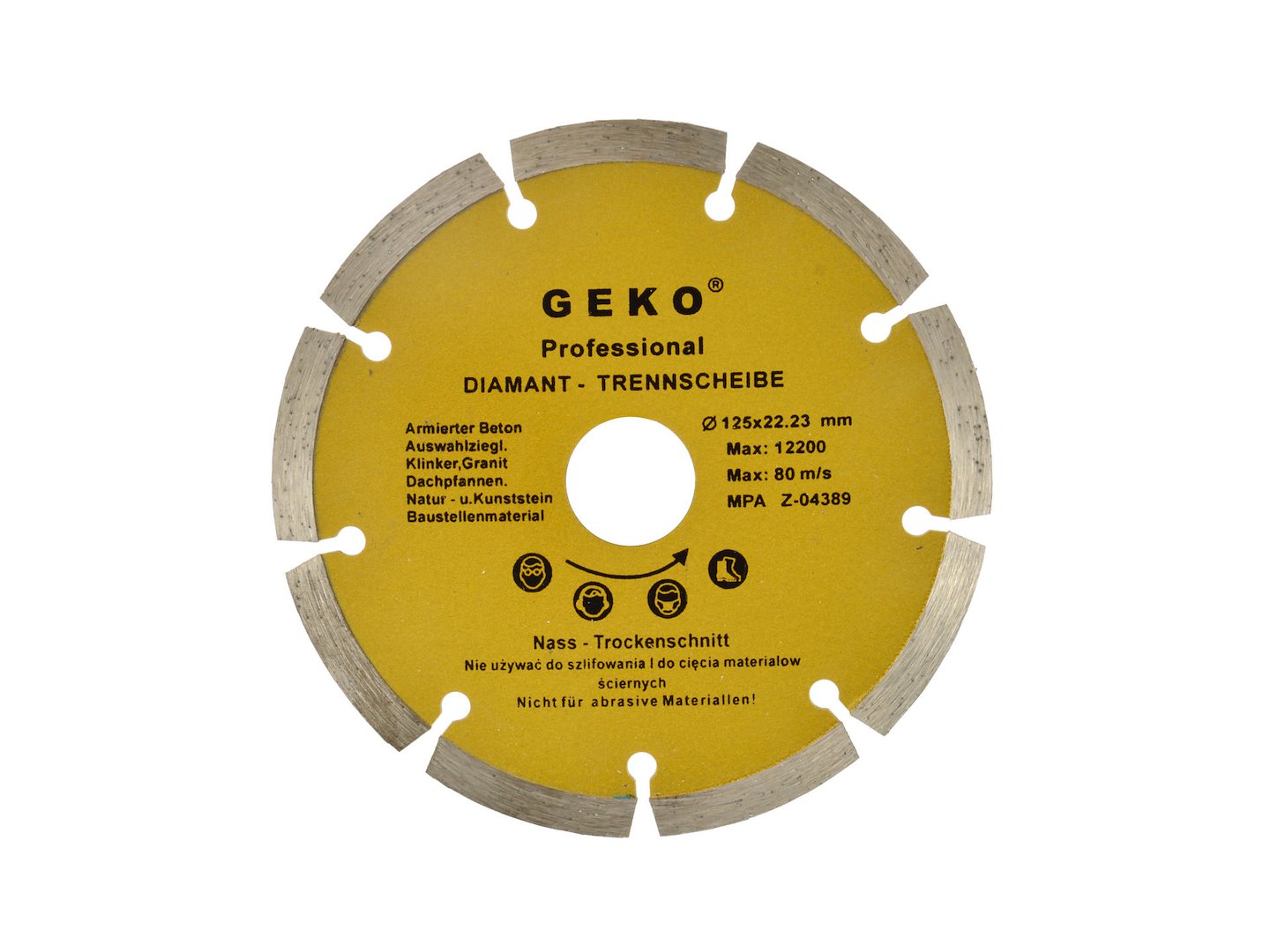 Gegroepeerde rand diamantzaagblad 125x8x22mm GEKO Profi