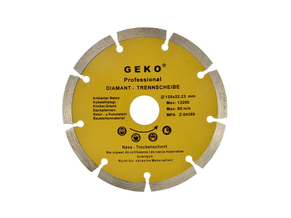 Gegroepeerde rand diamantzaagblad 125x8x22mm GEKO Profi