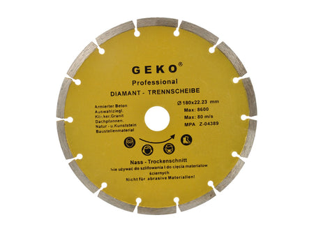 Gegroepeerde rand diamantzaagblad 180x8x22mm GEKO Profi