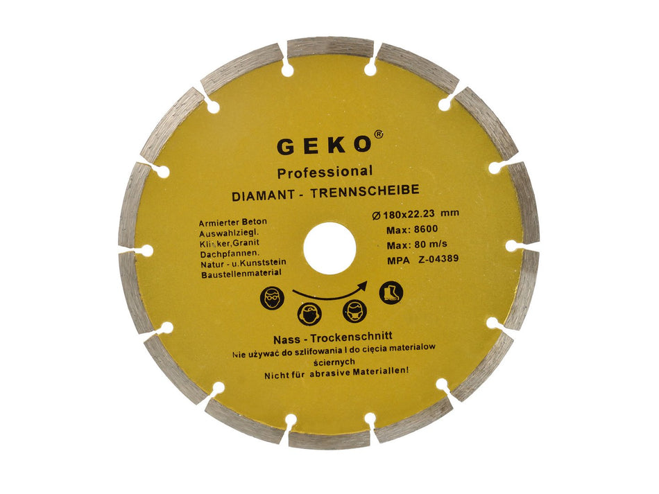 Gegroepeerde rand diamantzaagblad 180x8x22mm GEKO Profi