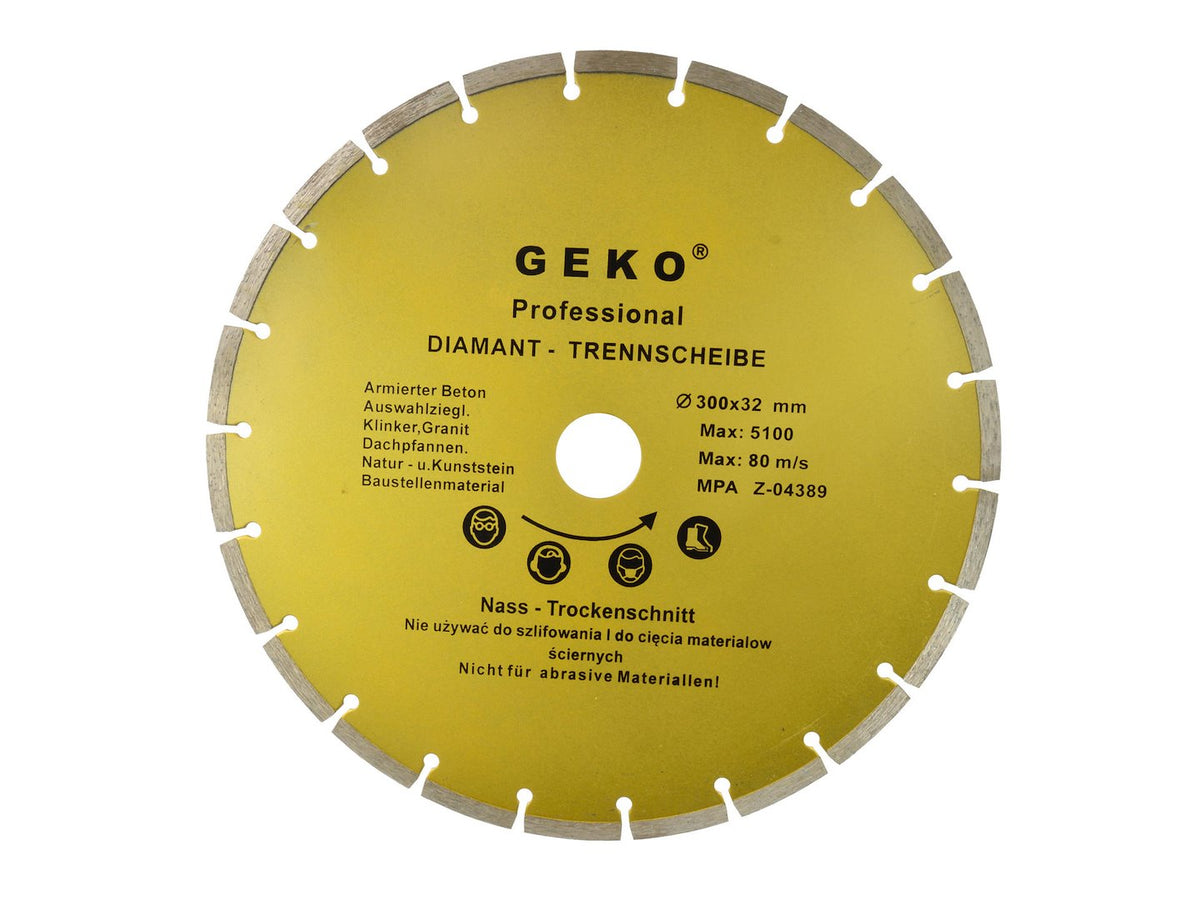 Gegroepeerde rand diamantzaagblad 300x8x32mm GEKO Profi
