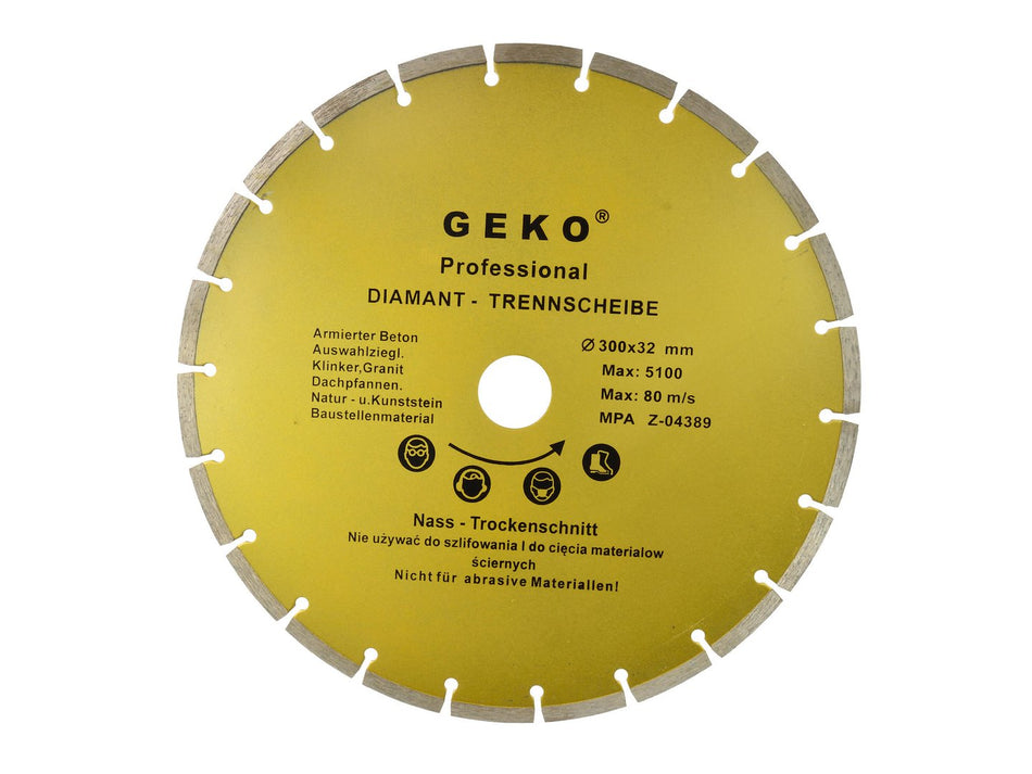 Gegroepeerde rand diamantzaagblad 300x8x32mm GEKO Profi