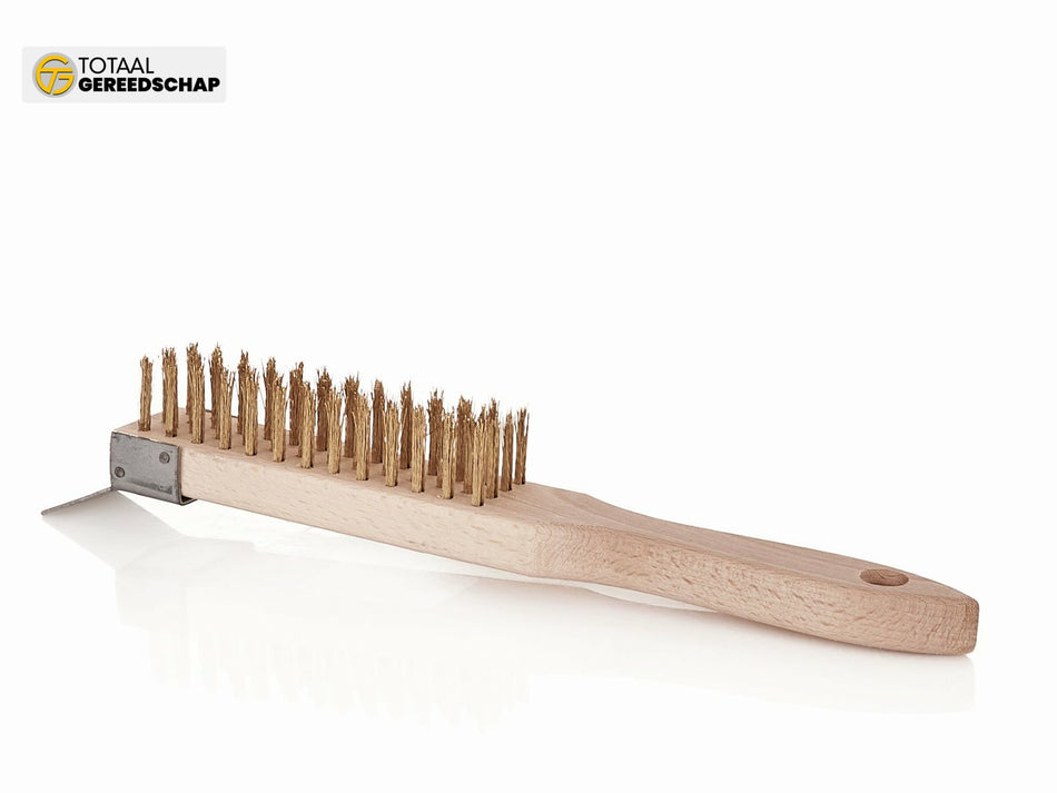 4-row wire brush rust removal with scraper