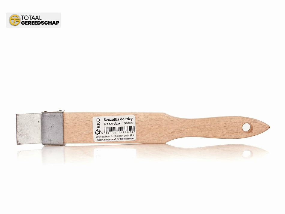 4-row wire brush rust removal with scraper