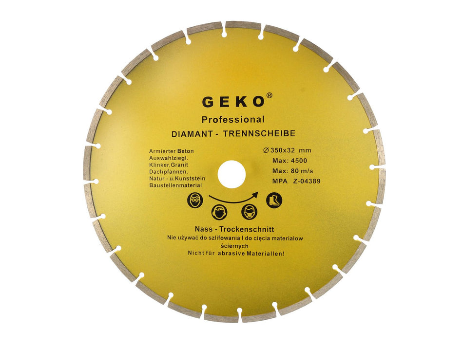 Gegroepeerde rand diamantzaagblad 350x8x32mm GEKO Profi
