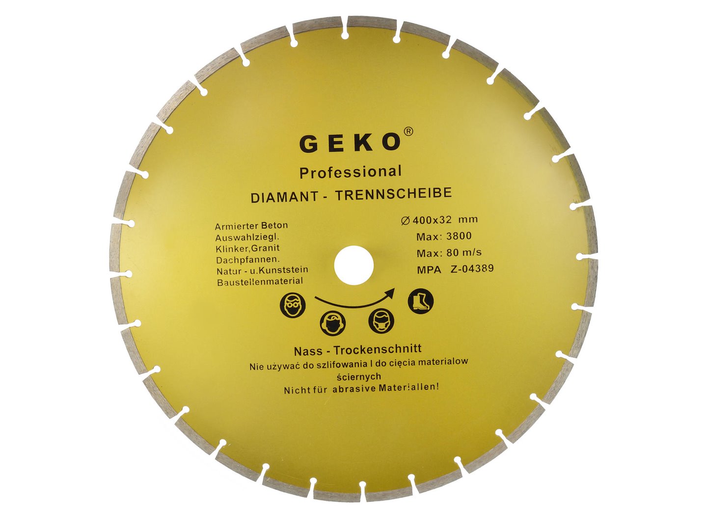 Gegroepeerde rand diamantzaagblad 400x8x32mm GEKO Profi