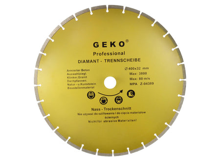 Gegroepeerde rand diamantzaagblad 400x8x32mm GEKO Profi