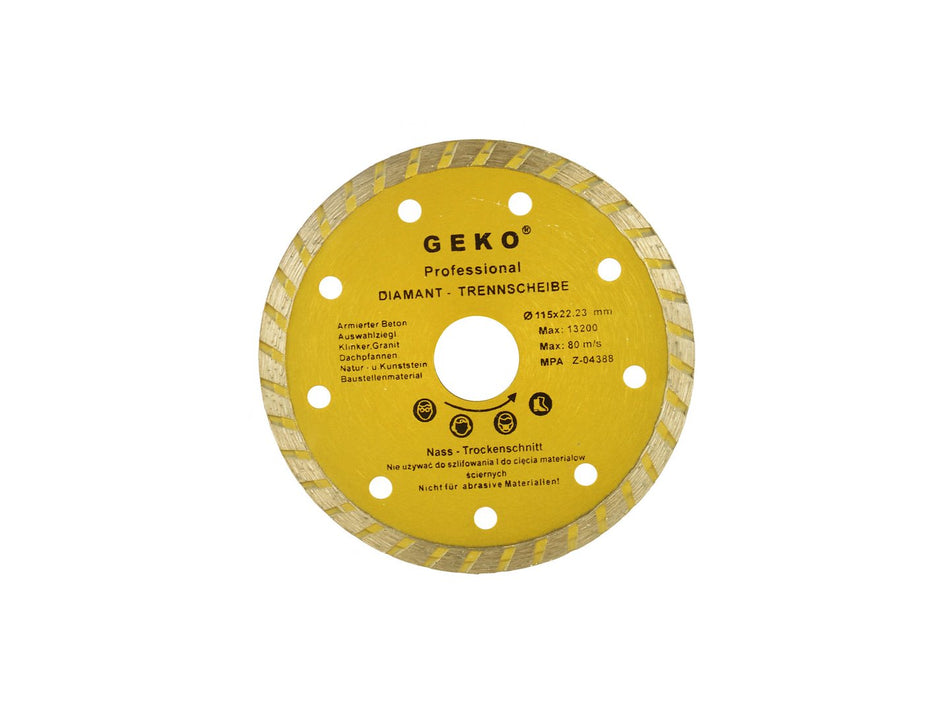 Continue turbofan rand diamantzaagblad 115x22,2mm GEKO Profi