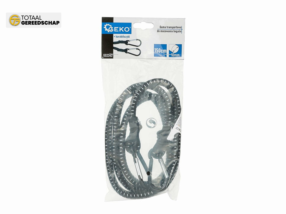 Bungee cord with carabiners 10mm x 150cm