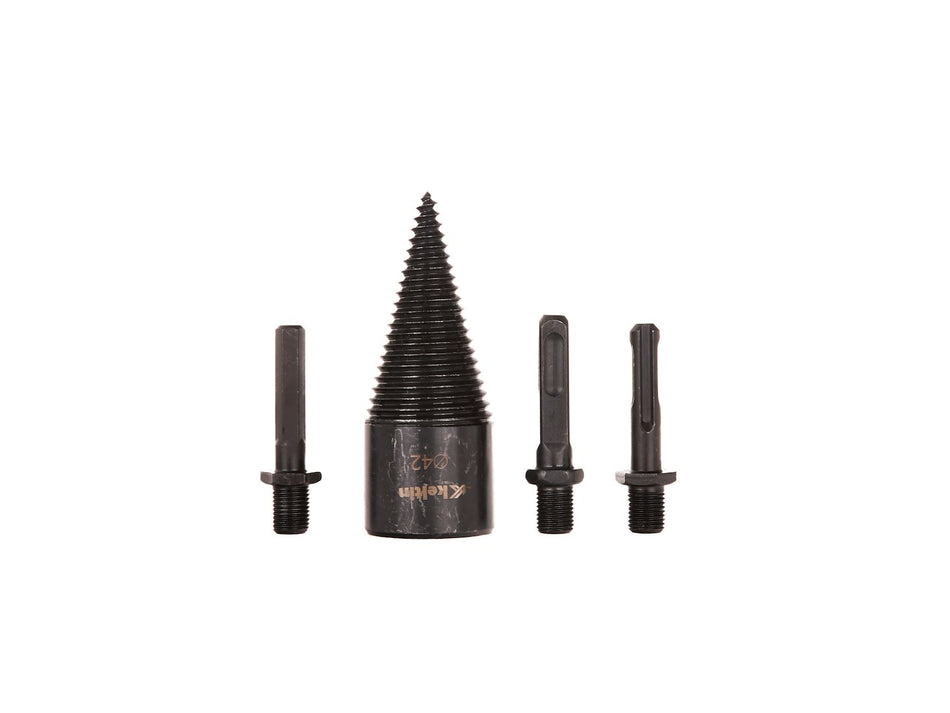 Boorbitschroefboor voor houtsplijting 42mm + set van 3 adapters