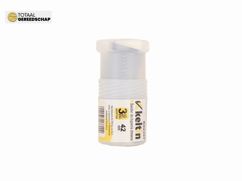 Drill bit auger for splitting wood 42mm + 3pcs set of adapters