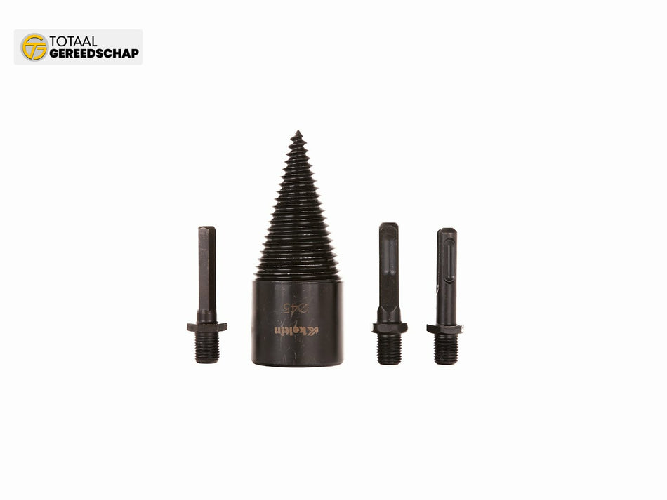 Drill bit auger for splitting wood 45mm + 3pcs set of adapters