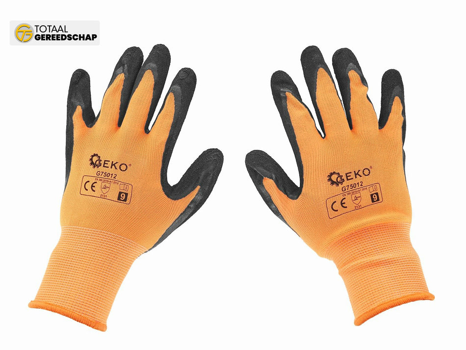 Coated protective gloves size 9 – orange