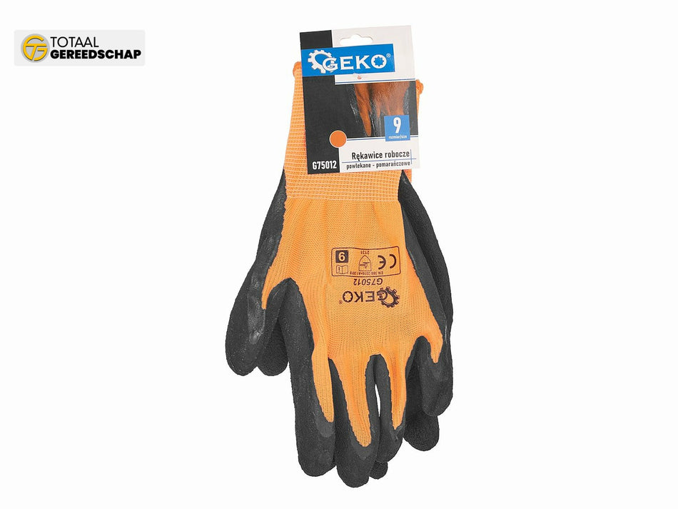 Coated protective gloves size 9 – orange