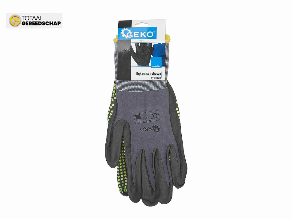 Nylon work gloves size 8