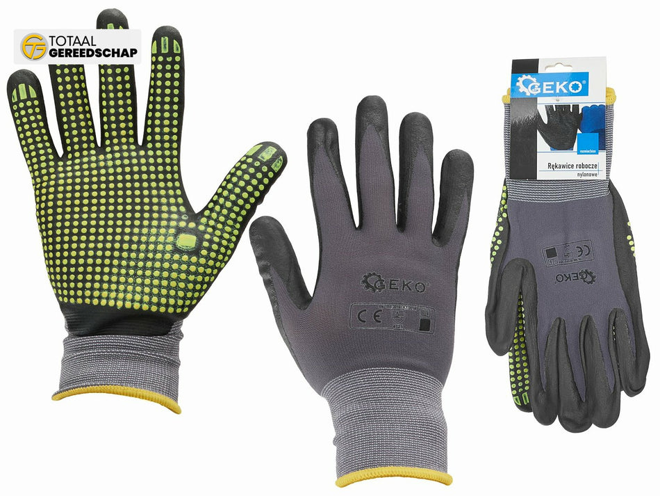 Nylon work gloves size 9