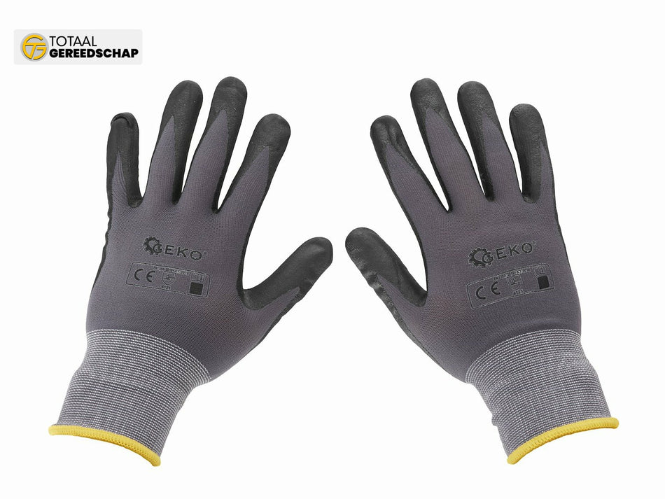 Nylon work gloves size 10