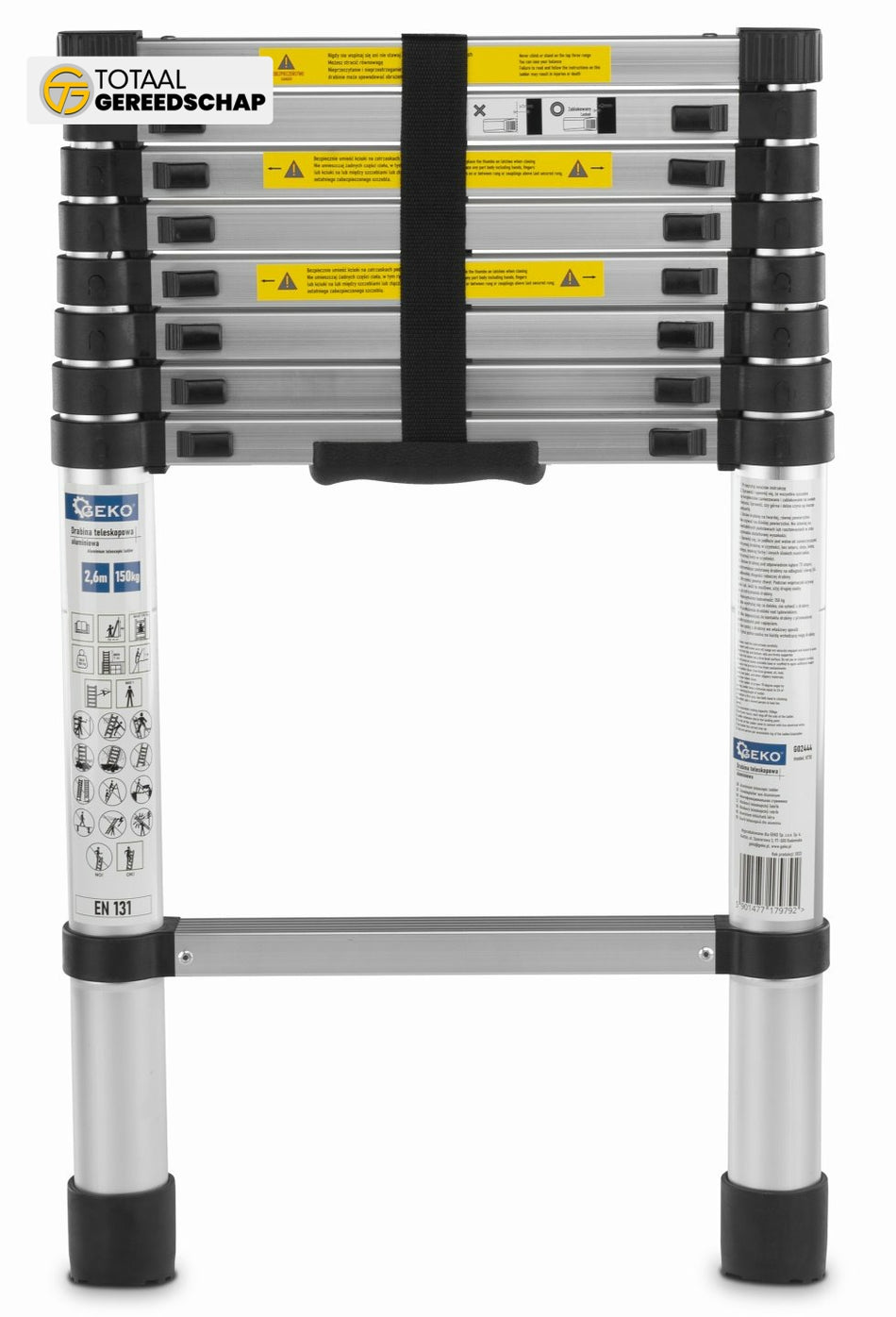 2.6m aluminum telescopic ladder 150kg