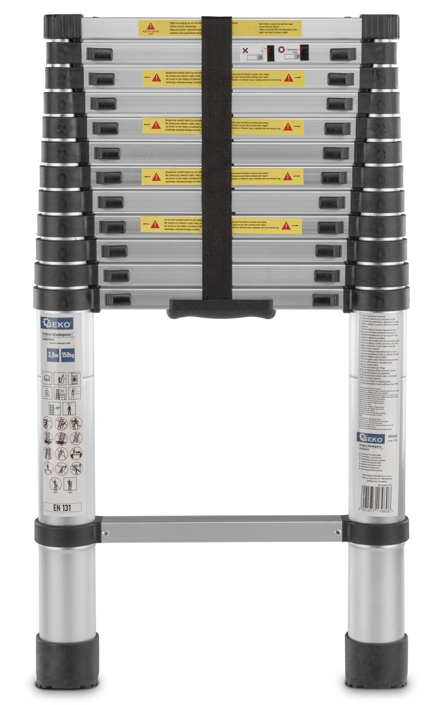 3,8 m telescopische aluminiumladder 150 kg
