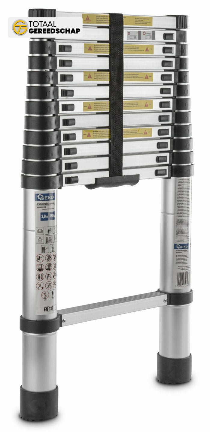 3.8m aluminum telescopic ladder 150kg