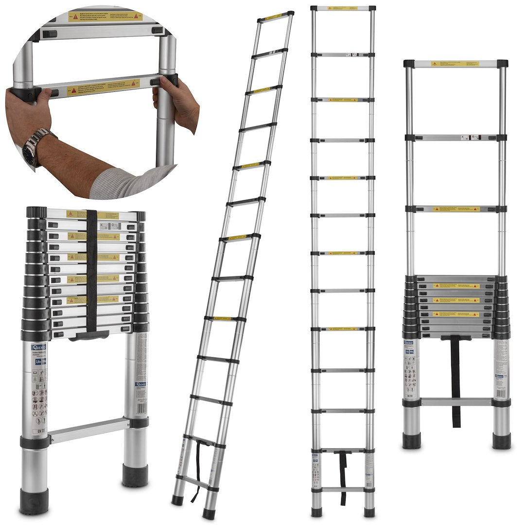 3,8 m telescopische aluminiumladder 150 kg