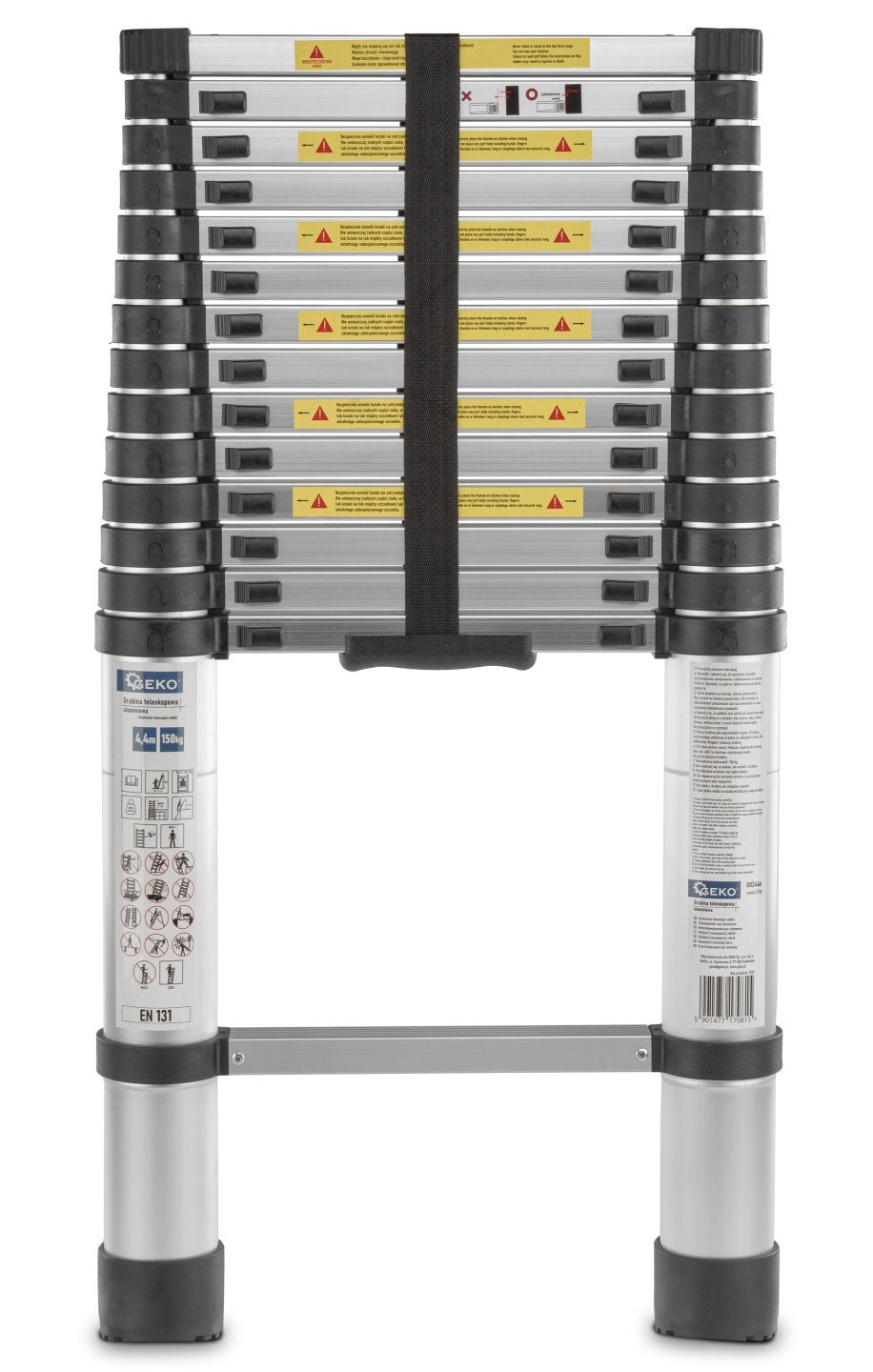 4,4 m telescopische aluminiumladder 150 kg