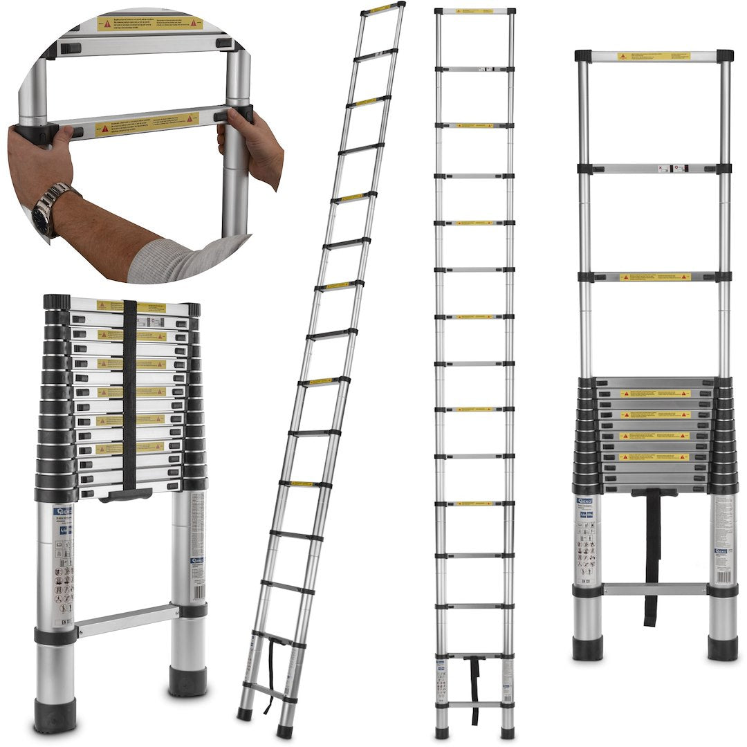 4,4 m telescopische aluminiumladder 150 kg