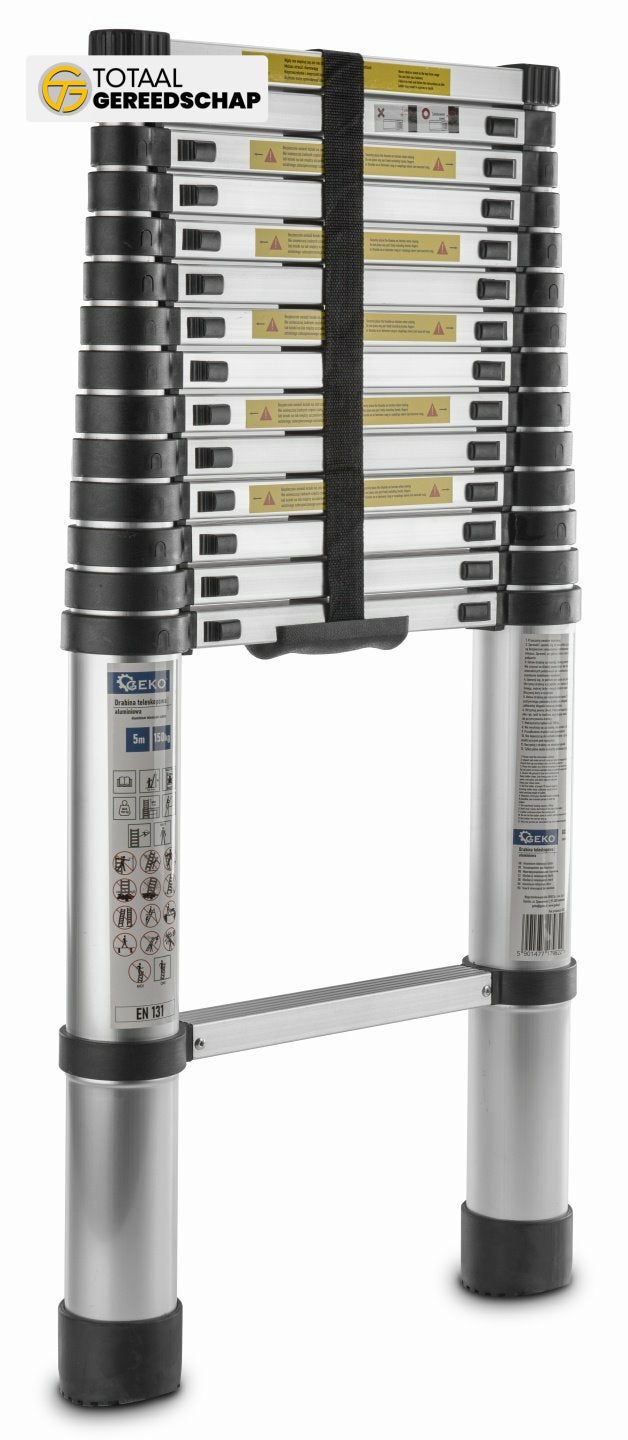 5m aluminum telescopic ladder 150kg