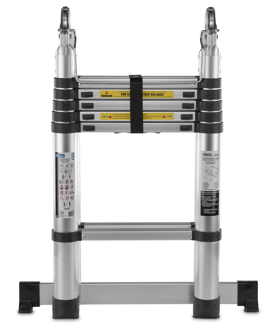 3,8 m telescopische aluminium scharnierende telescopische ladder 150 kg