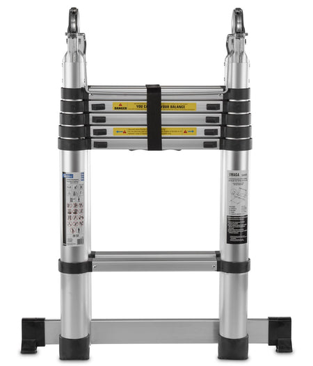 3,8 m telescopische aluminium scharnierende telescopische ladder 150 kg