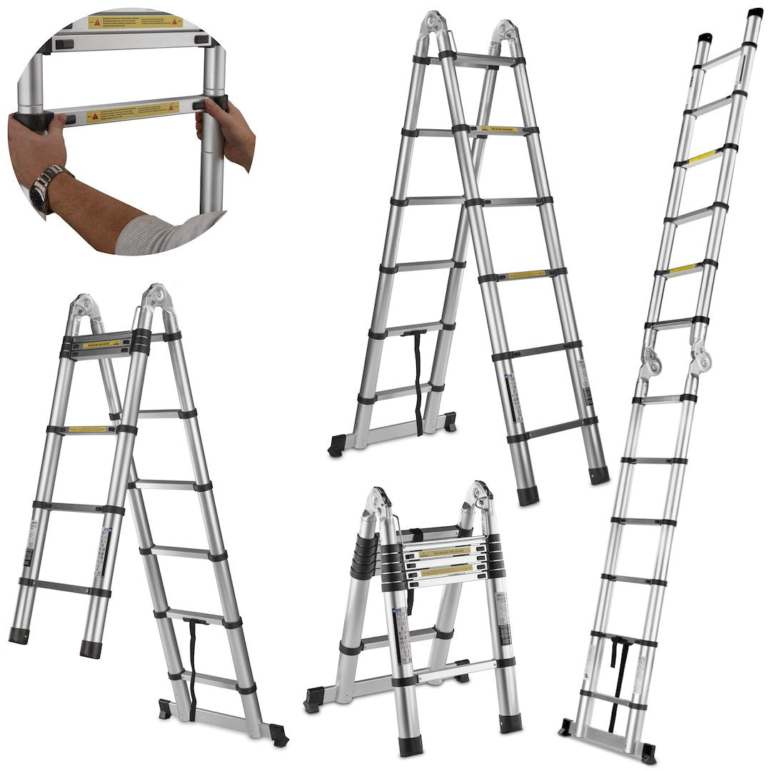 3,8 m telescopische aluminium scharnierende telescopische ladder 150 kg