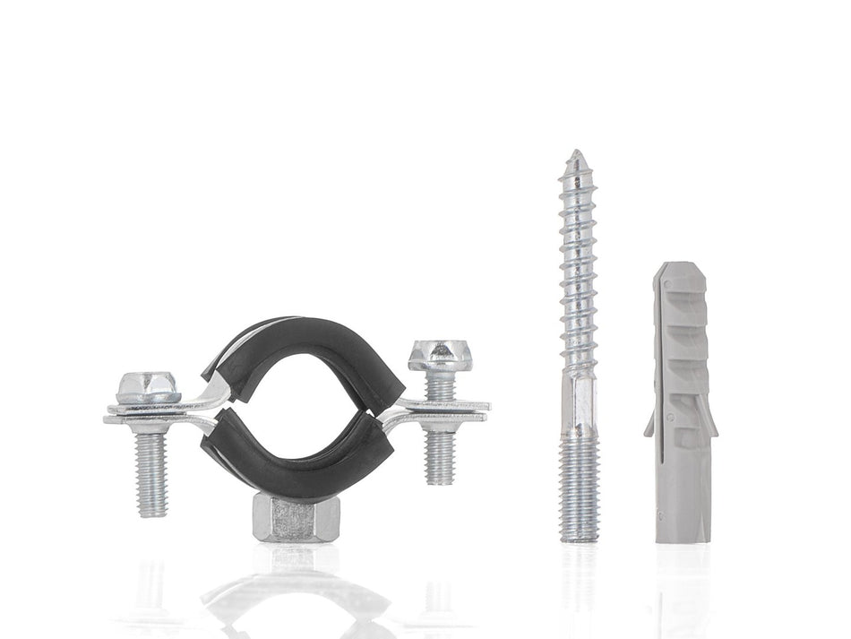 Metalen pijpklem met rubber 3/4" 26-30mm