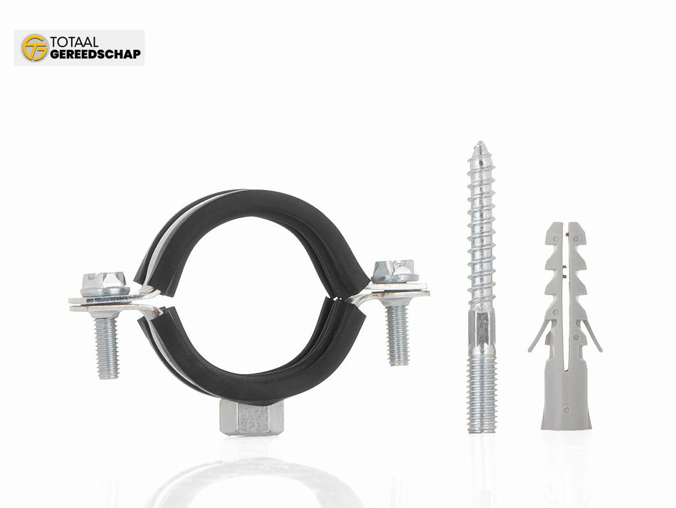 Metal pipe clamp with rubber 1" 32-36mm