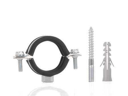 Metalen pijpklem met rubber 6/4" 47-51mm