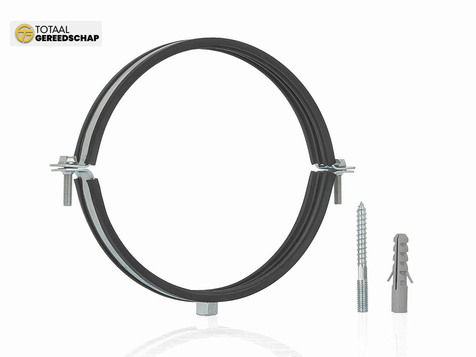 Metal pipe clamp with rubber 4" 107-112mm