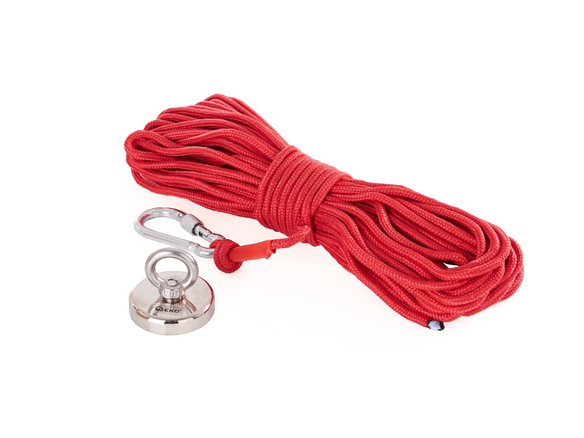Neodymium magneet 85kg set met touw 20m en handschoenen