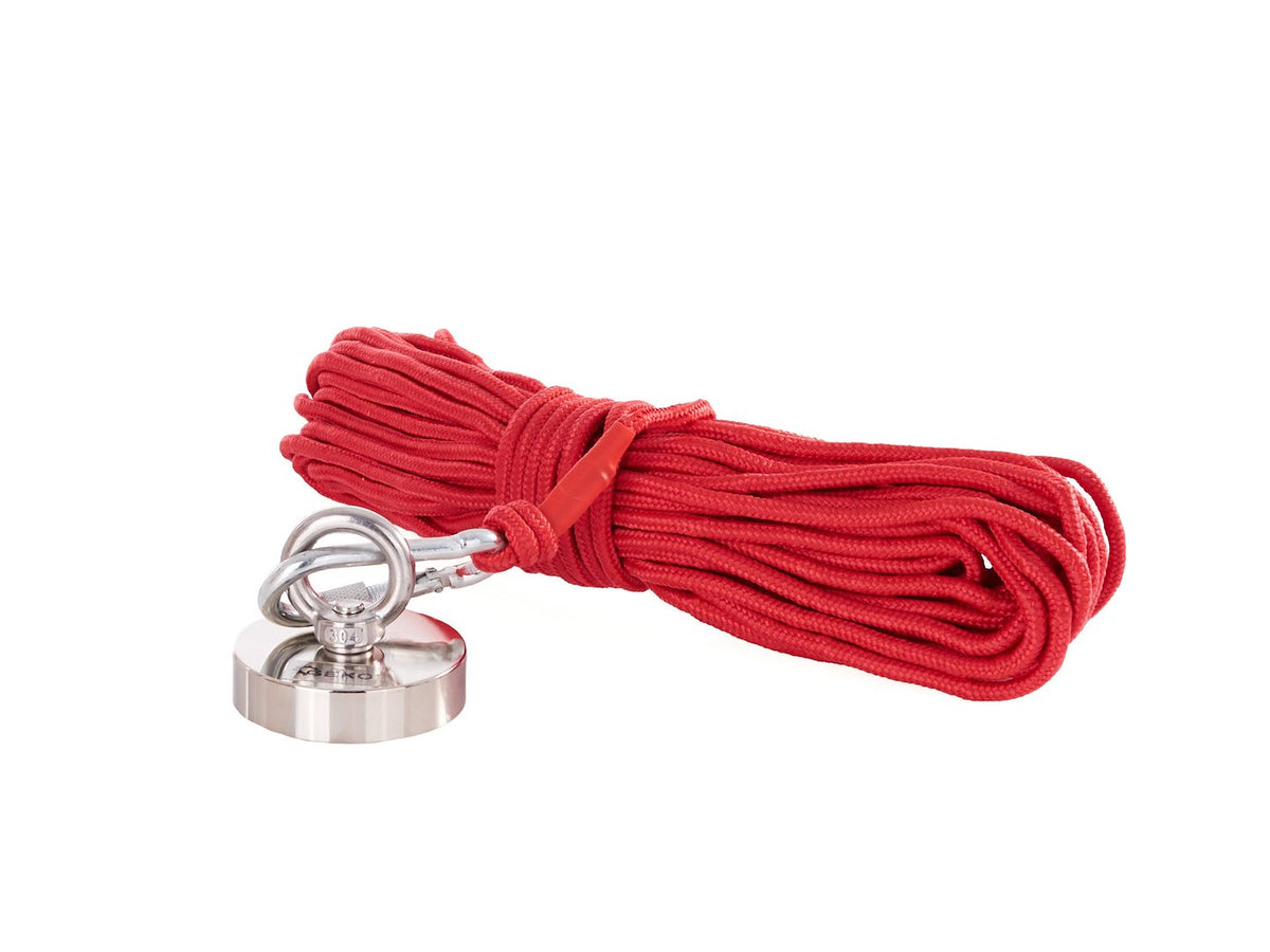 Neodymium magneet 170kg set met touw 20m en handschoenen