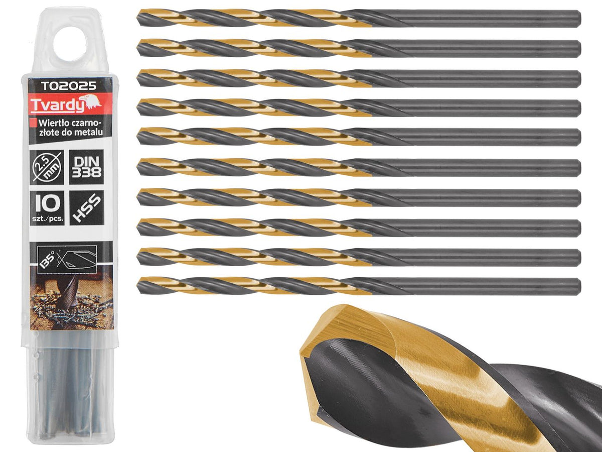 HSS 2,50mm zwarte & gouden metalen spiraalboor