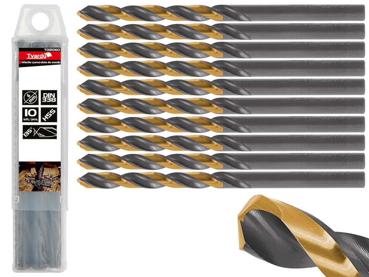HSS 6,00 mm zwart & goud metalen spiraalboor