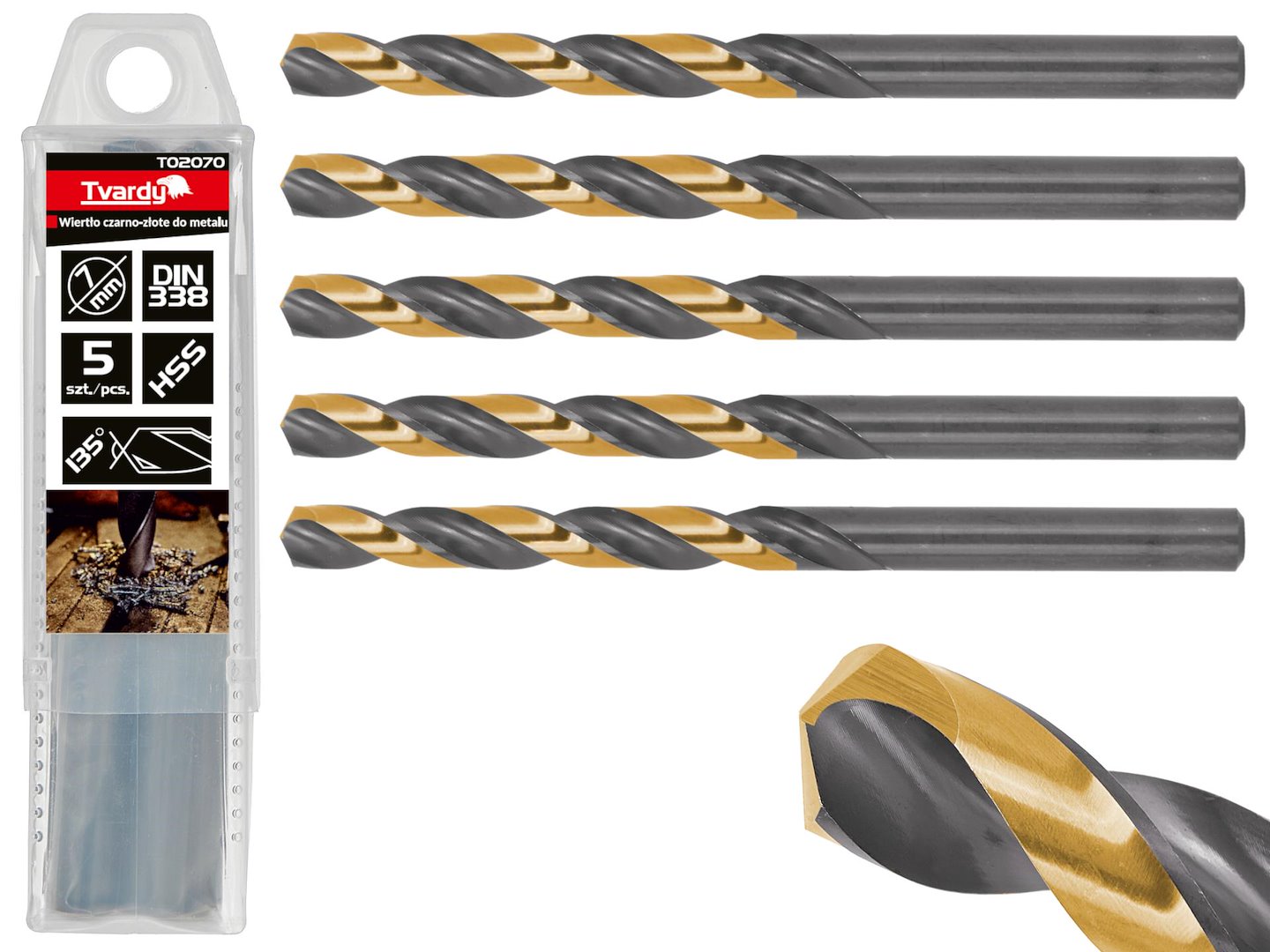 HSS 7,00 mm zwart & goud metalen spiraalboor