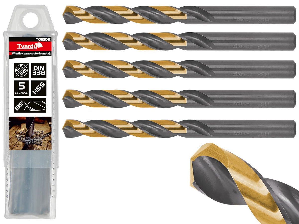 HSS 10,20mm zwart & goud metalen spiraalboor