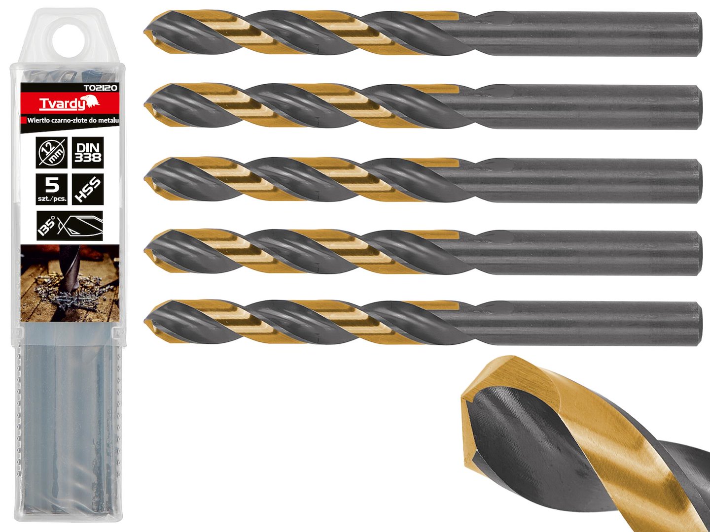 HSS 12,00mm zwart & goud metalen spiraalboor