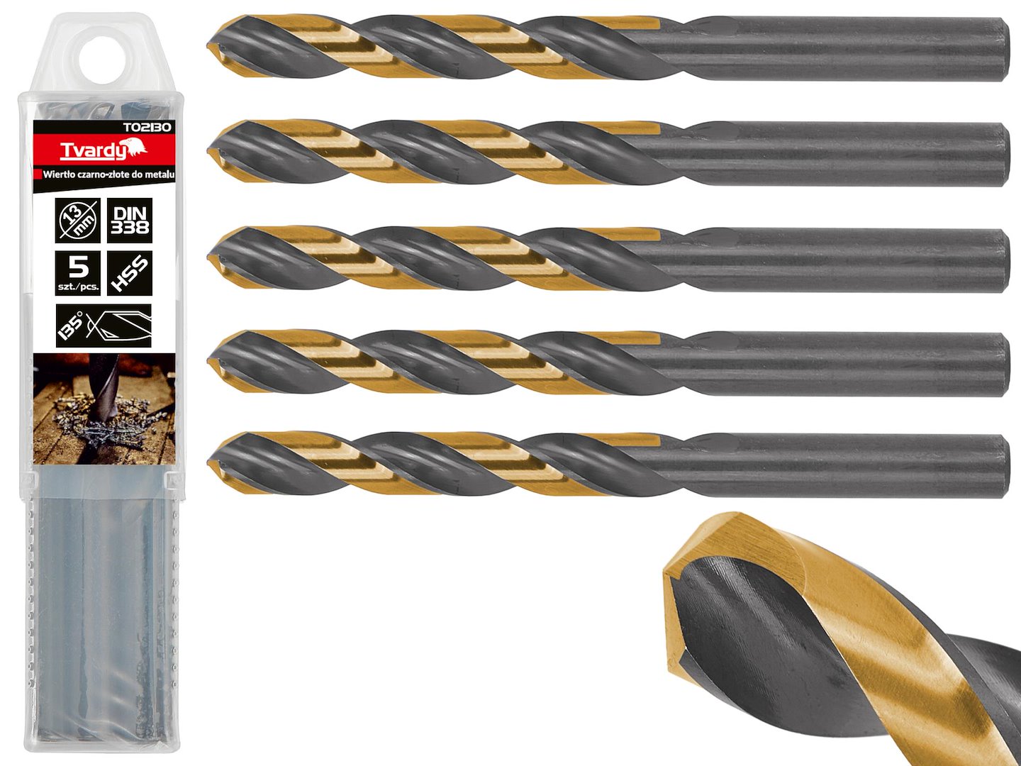 HSS 13,00mm zwart & goud metalen spiraalboor