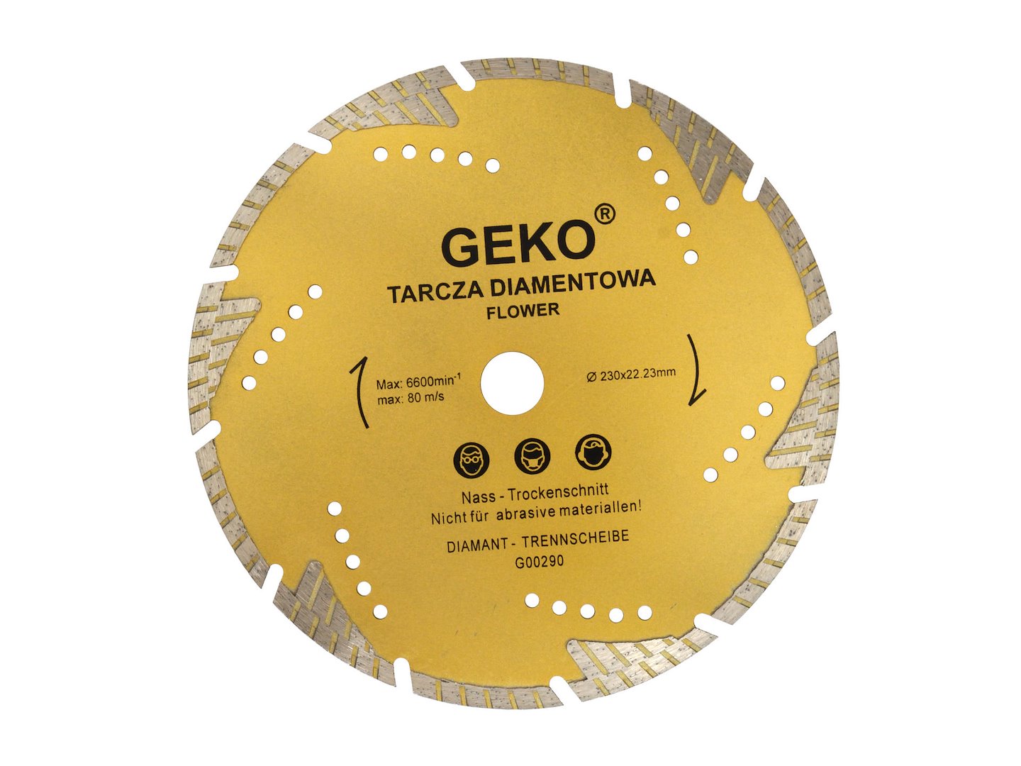 Turbo tanden gesegmenteerde diamantschijf "Bloem" 230x22mm GEKO Profi
