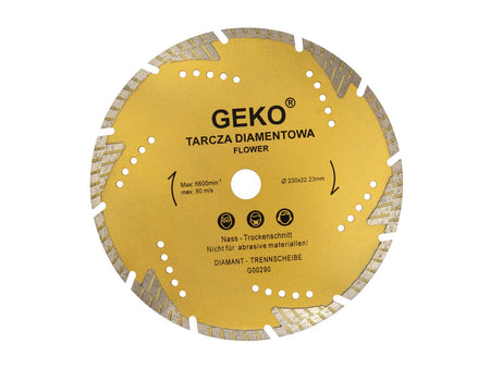 Turbo tanden gesegmenteerde diamantschijf "Bloem" 230x22mm GEKO Profi